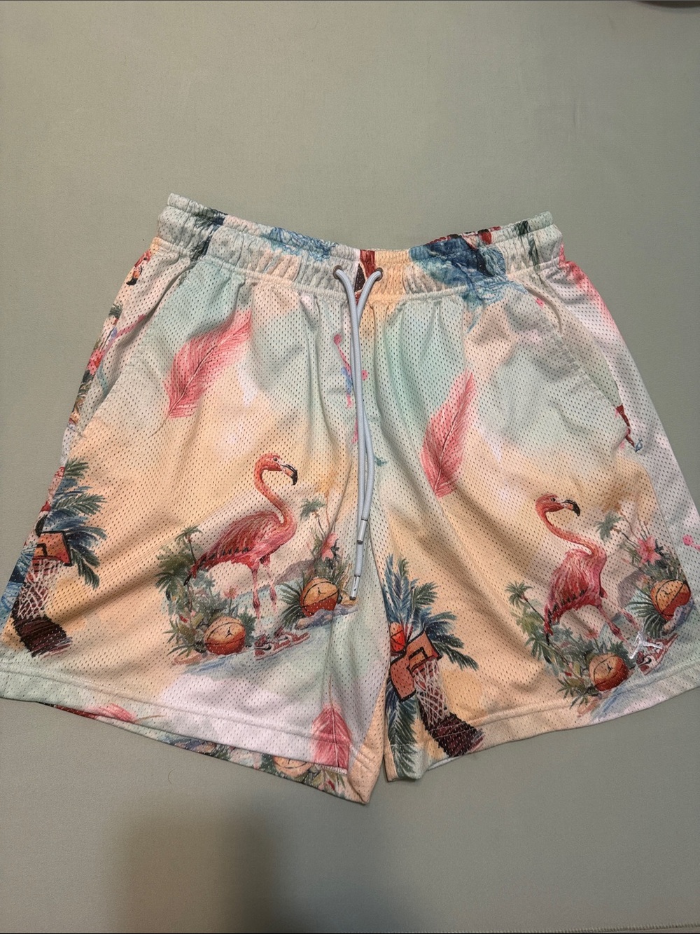 Jordan Men's Flamingo Print Athletic Shorts - Pink/White